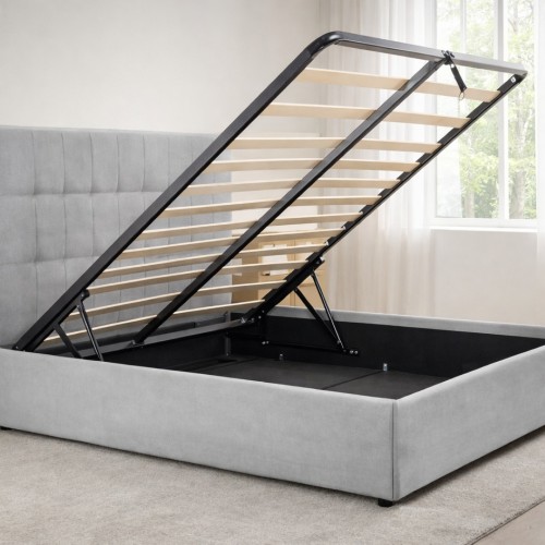 Pat tapitat NOTTURNO cu somiera rabatabila si spatiu de depozitare