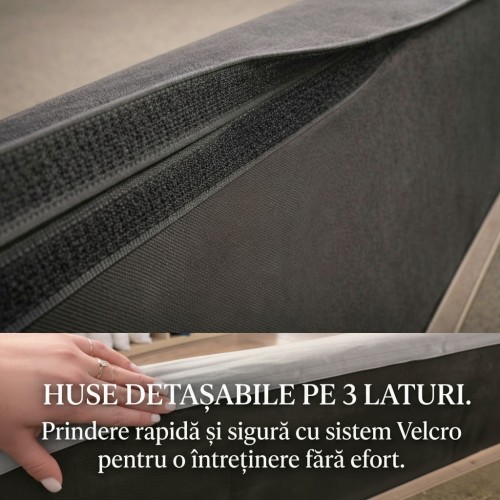 Pat tapitat ELI cu somiera rabatabila si spatiu de depozitare